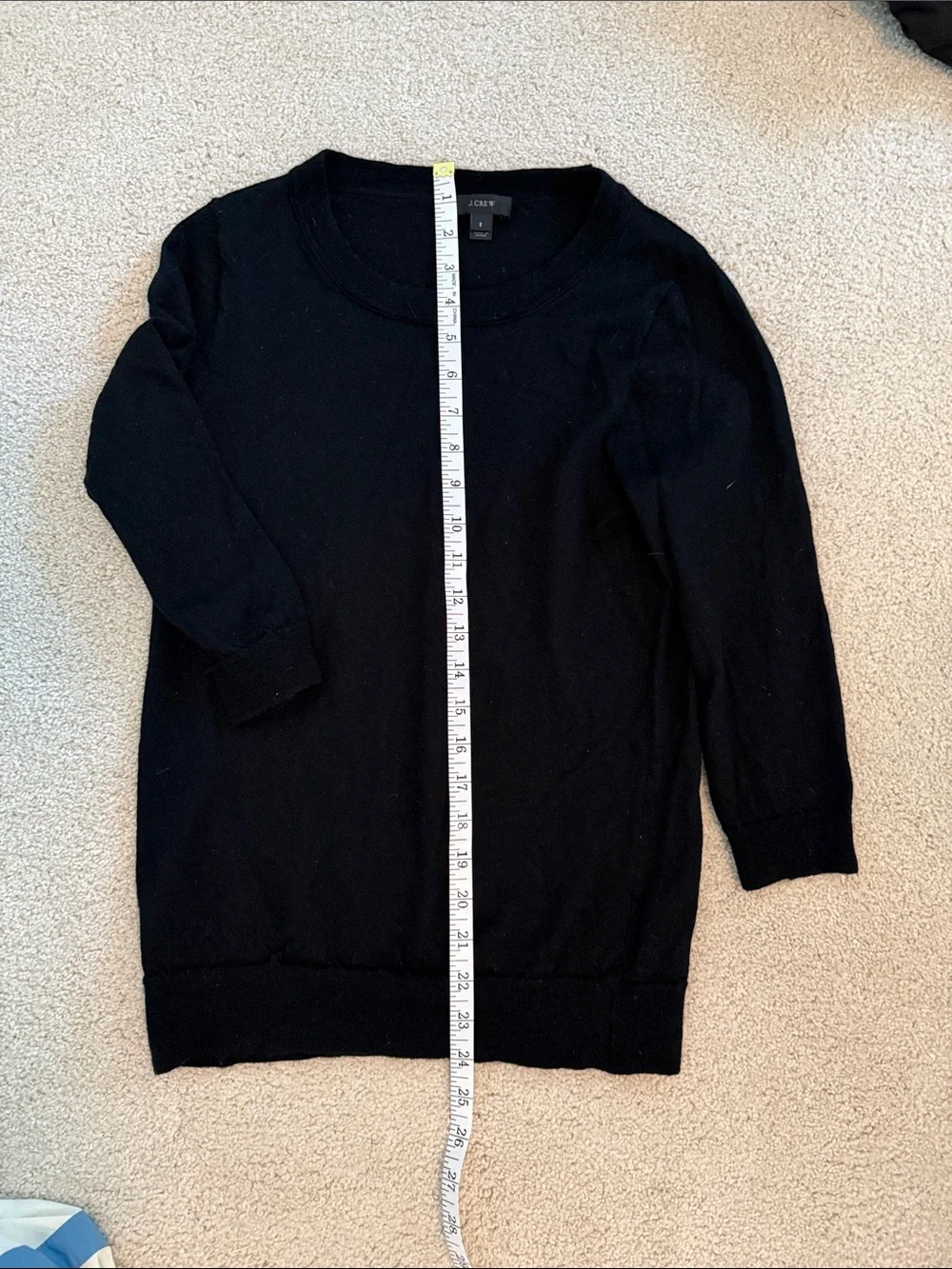 J. Crew Black Crewneck Sweater with Teal Layer